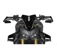 Puig 22111N Rétroviseur Diablo pour extrémité de guidon avec design pliable type aileron, miroir convexe antireflet, aluminium usiné et style sportif, Noir