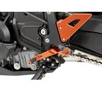 Puig 22206T Levier de frein en aluminium usiné avec embout réglable et base antidérapante design sportif haute résistance et ergonomie améliorée orange