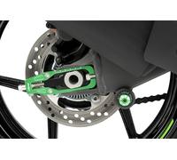 Puig 22232V Tendeur de chaîne en aluminium usiné avec système de réglage précis et finition anodisée sportive, Vert