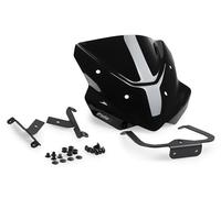 Puig 22234N New Generation Sport fabriqué en méthacrylate de 3 mm avec design aérodynamique, bords arrondis, sérigraphie intérieure et homologation TÜV pour conduite sécurisée, Noir