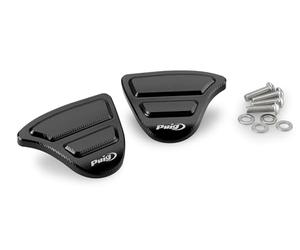Puig 22259N Caches trous rétroviseur en aluminium anodisé usiné avec design discret pour couvrir les orifices du carénage et finition propre, Noir