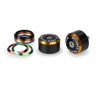 Puig 22289N Embouts de guidon Balance en aluminium usiné CNC avec système d’anneaux interchangeables pour réduction des vibrations et personnalisation, Noir