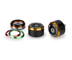 Puig 22289N Embouts de guidon Balance en aluminium usiné CNC avec système d’anneaux interchangeables pour réduction des vibrations et personnalisation, Noir