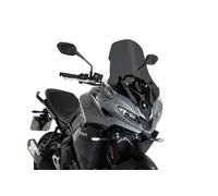 Puig 22521F Bulle Touring haut et aérodynamique en acrylique CN de 4 mm avec profil arrondi, zone supérieure plate et déflecteurs améliorant la protection, Fumé Foncé
