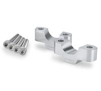 Puig 22529P Pontets de rehausse de guidon 20 mm en aluminium usiné, design Hi-Tech Parts et amélioration ergonomique, plus confortable, stable et contrôlée, Argent