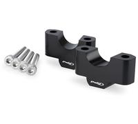 Puig 22530N Pontets de rehausse de guidon 30 mm en aluminium usiné, design Hi-Tech Parts et amélioration ergonomique, plus confortable, stable et précise, Noir