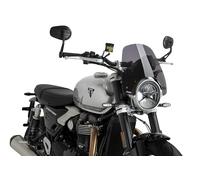 Puig 22618F New Generation Sport en méthacrylate 3 mm aérodynamique profil arrondi 40 mm au-dessus du compteur haute résistance UV testé en soufflerie, Fumé Foncé.