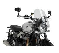Puig 22619W New Generation Touring en PMMA 3 mm aérodynamique 180 mm au-dessus du compteur profil arrondi haute protection contre le vent et résistance UV, Transparent