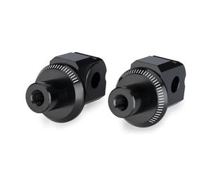 Puig 22640N Support repose-pieds passager en aluminium usiné CNC avec anodisation noire, réglage millimétrique précis, design compact sportif et montage direct système d’origine, Noir.