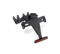 Puig 22648N Support de plaque d'immatriculation pour moto avec design sportif et homologué, système fixe ou réglable en inclinaison avec blocage intégré et finition durable, Noir
