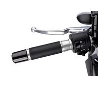 Puig 3553P Poignées avec insert en aluminium anodisé et caoutchouc antidérapant améliorant l’adhérence, le contrôle et le confort de conduite, Argent