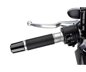 Puig 3553P Poignées avec insert en aluminium anodisé et caoutchouc antidérapant améliorant l’adhérence, le contrôle et le confort de conduite, Argent
