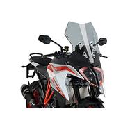 Puig 3564H Bulle Touring haut et aérodynamique en acrylique CN de 4 mm avec profil arrondi, zone supérieure plate et déflecteurs améliorant la protection, Fumé