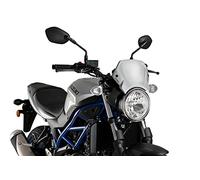 Puig 3592P Plaque frontale ALU légère avec fonction saute-vent et support numéro pour style sportif et protection, Argent