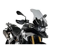 Puig 3595H Bulle Touring Plus extra haute et aérodynamique en acrylique haute résistance avec profil arrondi maximisant la protection et le confort sur route, Fumé
