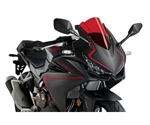 Puig 3613R Bulle Z-Racing aérodynamique et Sportive en Acrylique de 3 mm avec Double Hauteur et canaux latéraux améliorant Protection et stabilité, Rouge