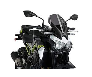 Puig 3841F Naked New Generation Touring Touring et aérodynamique en Acrylique de 3 mm avec Prise d’air Centrale Qui améliore la Protection et réduit Les turbulences, Fumé Foncé