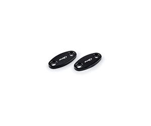 Puig 3854N Caches trous rétroviseur en aluminium anodisé usiné avec design discret pour couvrir les orifices du carénage et finition propre, Noir