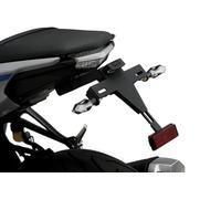 Puig 3884N Support de plaque d'immatriculation réglable avec kit homologué, Noir