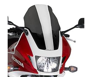 Puig 4098F Bulle Touring haut et aérodynamique en acrylique CN de 4 mm avec profil arrondi, zone supérieure plate et déflecteurs améliorant la protection, Fumé Foncé