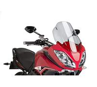 Puig 4359N Bulle Touring haut et aérodynamique en acrylique CN de 4 mm avec profil arrondi, zone supérieure plate et déflecteurs améliorant la protection, Noir