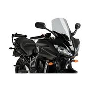 Puig 4367F Bulle Touring haut et aérodynamique en acrylique CN de 4 mm avec profil arrondi, zone supérieure plate et déflecteurs améliorant la protection, Fumé Foncé