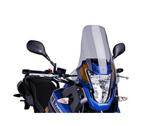 Puig 4636H Bulle Touring haut et aérodynamique en acrylique CN de 4 mm avec profil arrondi, zone supérieure plate et déflecteurs améliorant la protection, Fumé