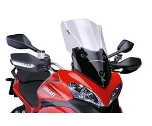 Puig 5250H Bulle Touring Plus extra haute et aérodynamique en acrylique haute résistance avec profil arrondi maximisant la protection et le confort sur route, Fumé