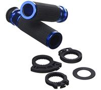 Puig 6326A Poignées avec insert en aluminium anodisé et caoutchouc antidérapant améliorant l’adhérence, le contrôle et le confort de conduite, Bleu