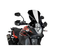 Puig 6494N Bulle Touring Haut et aérodynamique en Acrylique CN de 4 mm avec Profil Arrondi, Zone supérieure Plate et déflecteurs améliorant la Protection, Noir