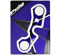 Puig 6938A Autocollants de protection de té de fourche aspect carbone, résistants aux chocs, rayures et rayons UV, Bleu