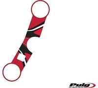Puig 6941R Autocollants de Protection de té de Fourche Aspect Carbone, résistants aux Chocs, Rayures et Rayons UV, Rouge