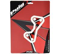 Puig 6952R Autocollants de protection de té de fourche aspect carbone, résistants aux chocs, rayures et rayons UV, Rouge