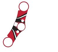 Puig 6969R Autocollants de protection de té de fourche aspect carbone, résistants aux chocs, rayures et rayons UV, Rouge