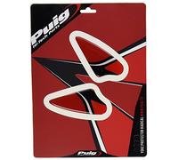 Puig 6978R Autocollants de protection de té de fourche aspect carbone, résistants aux chocs, rayures et rayons UV, Rouge