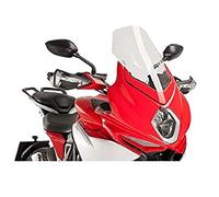 Puig 7017W Bulle Touring haut et aérodynamique en acrylique CN de 4 mm avec profil arrondi, zone supérieure plate et déflecteurs améliorant la protection, Transparent