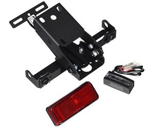 Puig 7102N Supports de Plaque support de plaque en acier et polyamide avec inclinaison réglable, système de fixation sécurisé et design sportif, Noir