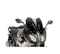 Puig 7616N Bulle Touring haut et aérodynamique en acrylique CN de 4 mm avec profil arrondi, zone supérieure plate et déflecteurs améliorant la protection, Noir