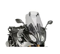 Puig 7618H Bulle Touring Plus avec visière haute et aérodynamique en acrylique haute résistance avec visière réglable améliorant la protection et le confort sur longs trajets, Fumé