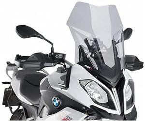 Puig 7619N Bulle Touring haut et aérodynamique en acrylique CN de 4 mm avec profil arrondi, zone supérieure plate et déflecteurs améliorant la protection, Noir