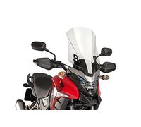 Puig 8901W Bulle Touring haut et aérodynamique en acrylique CN de 4 mm avec profil arrondi, zone supérieure plate et déflecteurs améliorant la protection, Transparent