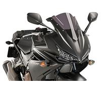 Puig 8903F Bulle Z-Racing aérodynamique et sportive en acrylique de 3 mm avec double hauteur et canaux latéraux améliorant la protection et la stabilité, Fumé Foncé