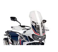 Puig 8905W Bulle Touring haut et aérodynamique en acrylique CN de 4 mm avec profil arrondi, zone supérieure plate et déflecteurs améliorant la protection, Transparent