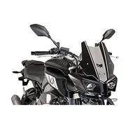 Puig 8917N Bulle Touring haut et aérodynamique en acrylique CN de 4 mm avec profil arrondi, zone supérieure plate et déflecteurs améliorant la protection, Noir