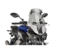 Puig 8919H Bulle Touring Plus avec visière Haute et aérodynamique en Acrylique Haute résistance avec visière réglable améliorant la Protection et Le Confort sur Longs trajets, Fumé