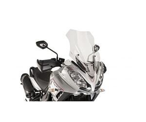 Puig 9200N Bulle Touring haut et aérodynamique en acrylique CN de 4 mm avec profil arrondi, zone supérieure plate et déflecteurs améliorant la protection, Noir