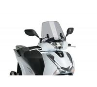 Puig 9384H Trafic and Urban Flyscreen aerodynamic Urban Polycarbonate Screen, 3 mm Thick, with Rounded Profile and Wind Protection for Daily Riding, Smoke