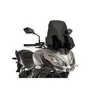 Puig Bulle Touring 9421F – Acrylique CN 4 mm, profil arrondi, zone supérieure plate, Fumé foncé