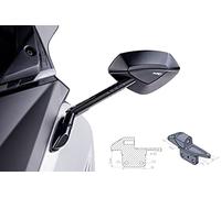 Puig 9573N Rétroviseurs à tige homologués avec boîtier aérodynamique et miroir convexe antireflet pour une meilleure visibilité et stabilité, Noir