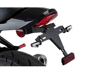 Puig 9597N Supports de Plaque support de plaque en acier et polyamide avec inclinaison réglable, système de fixation sécurisé et design sportif, Noir